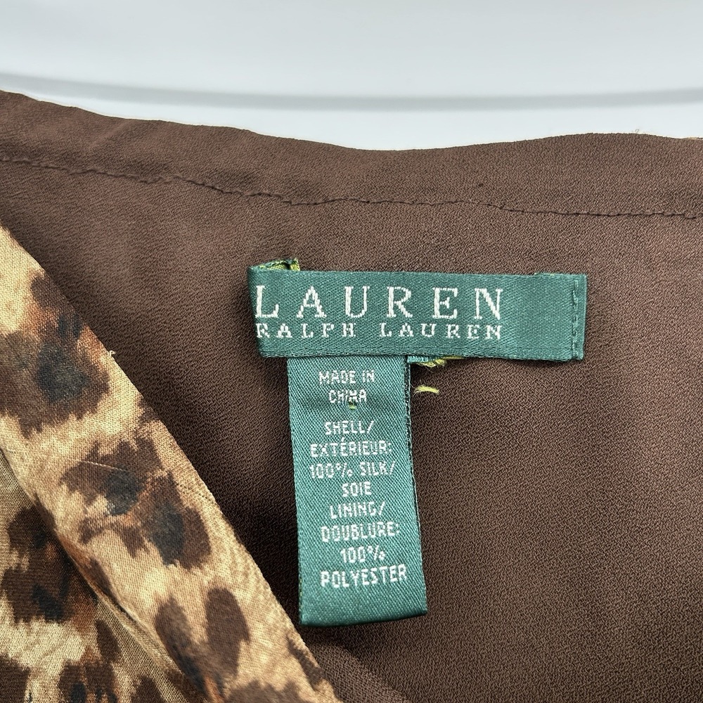 Vintage 90s Y2K Lauren Ralph Lauren 100% Silk Leopard Print Midi Maxi Skirt 2X - Picture 4 of 6